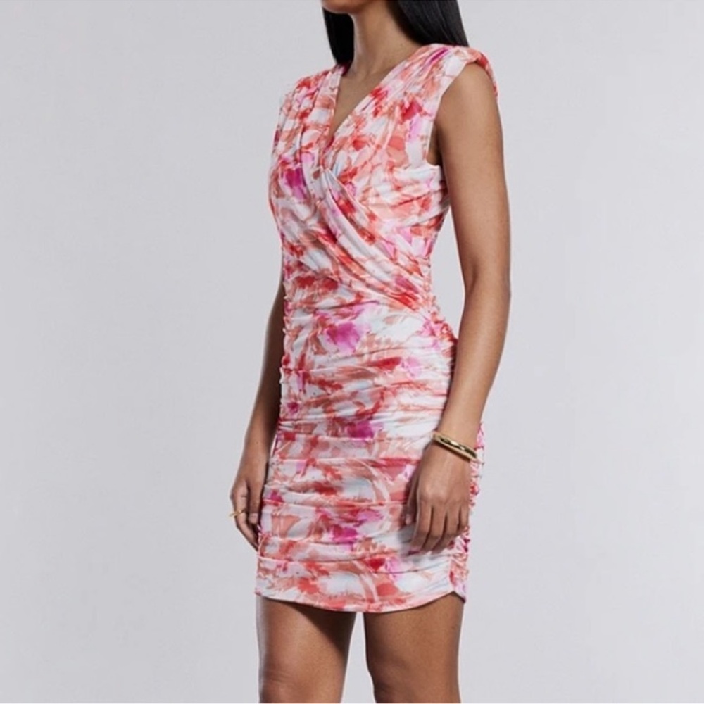 BCBG Vibrant Pink and Orange Mini Dress - Picture 15 of 15